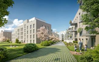 Residential buildings with green courtyard